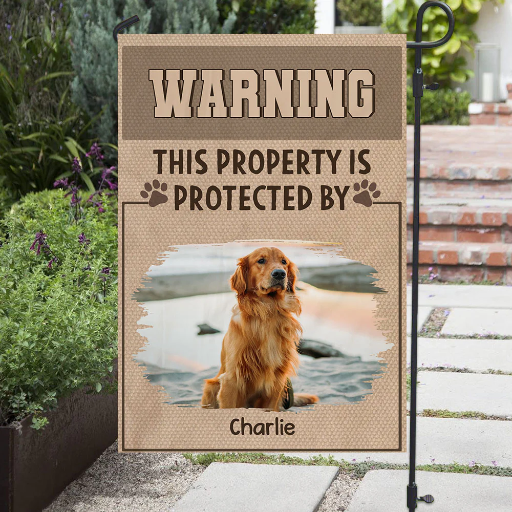 Dog Warning You Photo - Personalized Custom Flag