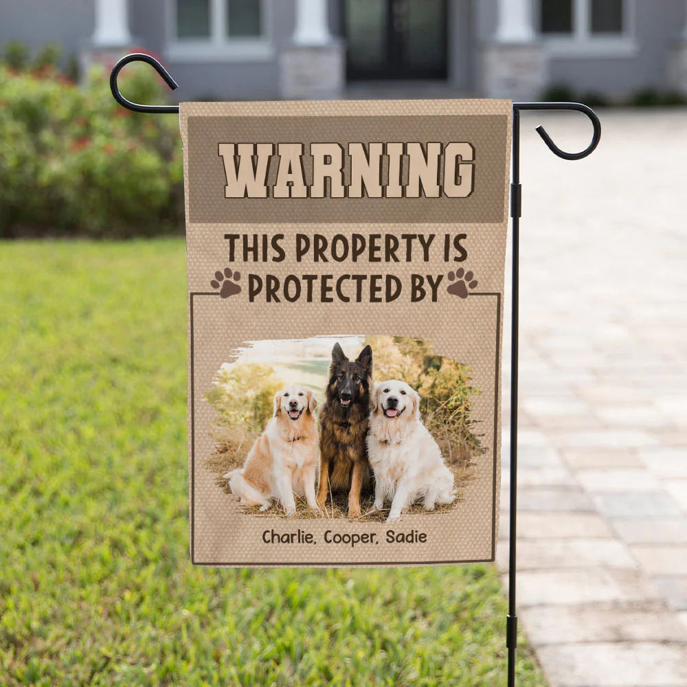 Dog Warning You Photo - Personalized Custom Flag - Image 2
