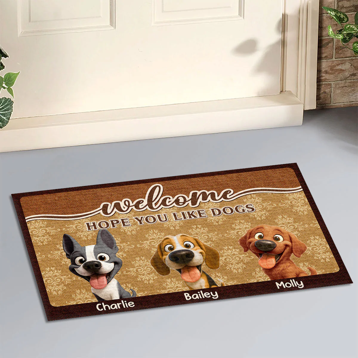 Dog Welcome You Coming - Personalized Custom Doormat - Image 2