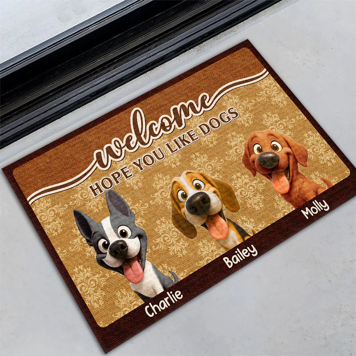Dog Welcome You Coming - Personalized Custom Doormat - Image 3