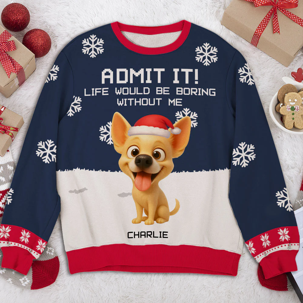 Dog Winter Cartoon - Personalized Custom All-Over-Print Sweatshirt