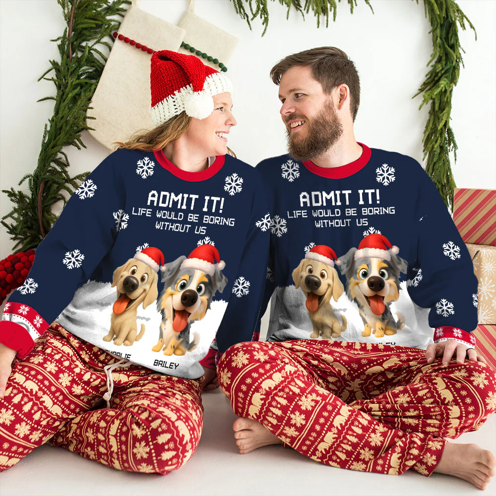 Dog Winter Cartoon - Personalized Custom All-Over-Print Sweatshirt - Image 4