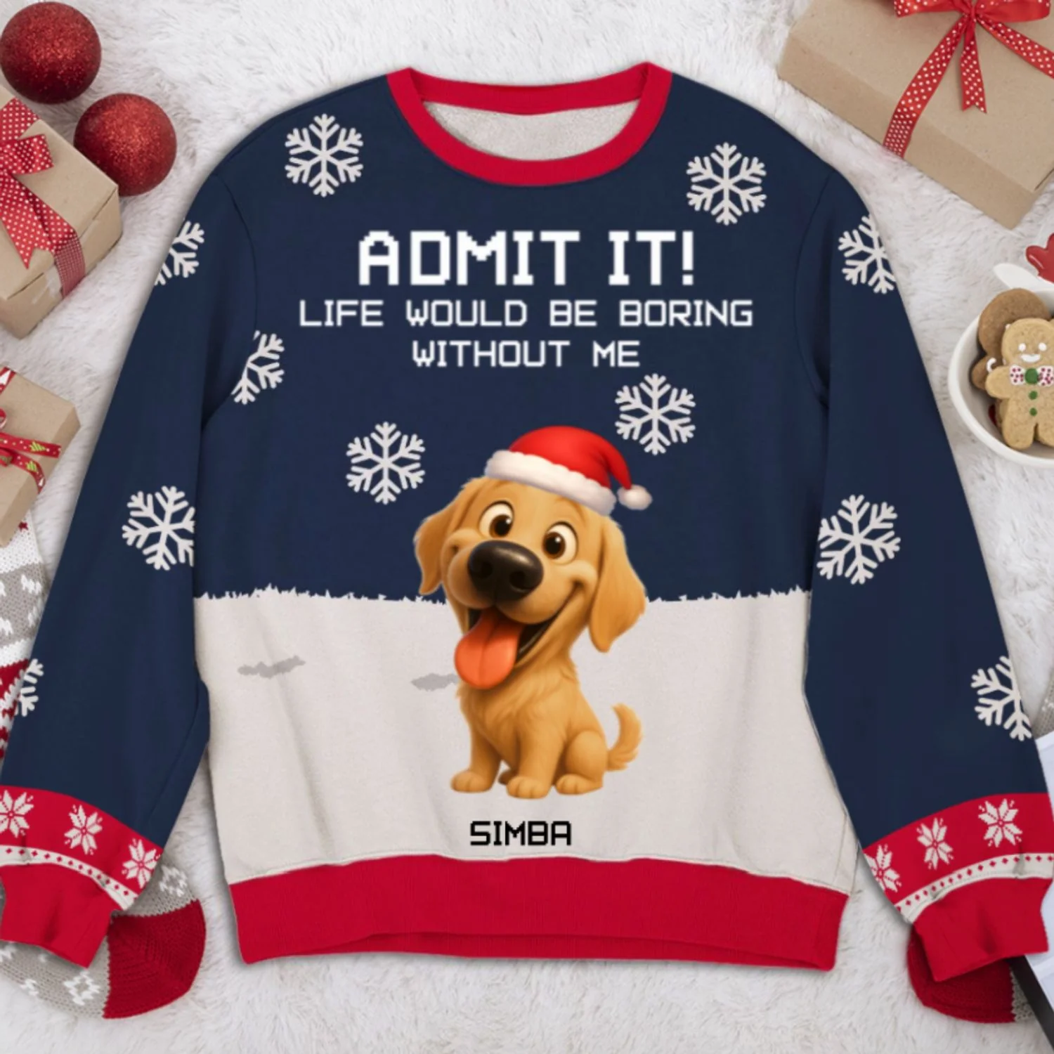 Dog Winter Cartoon - Personalized Custom All-Over-Print Sweatshirt - Image 6