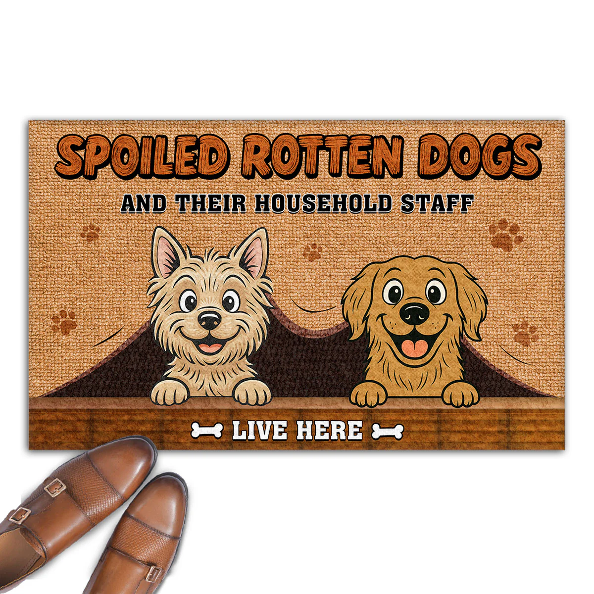 Dogs And Their Staff - Personalized Custom Doormat