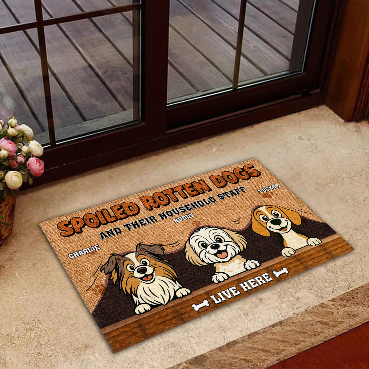 Dogs And Their Staff - Personalized Custom Doormat - Image 3