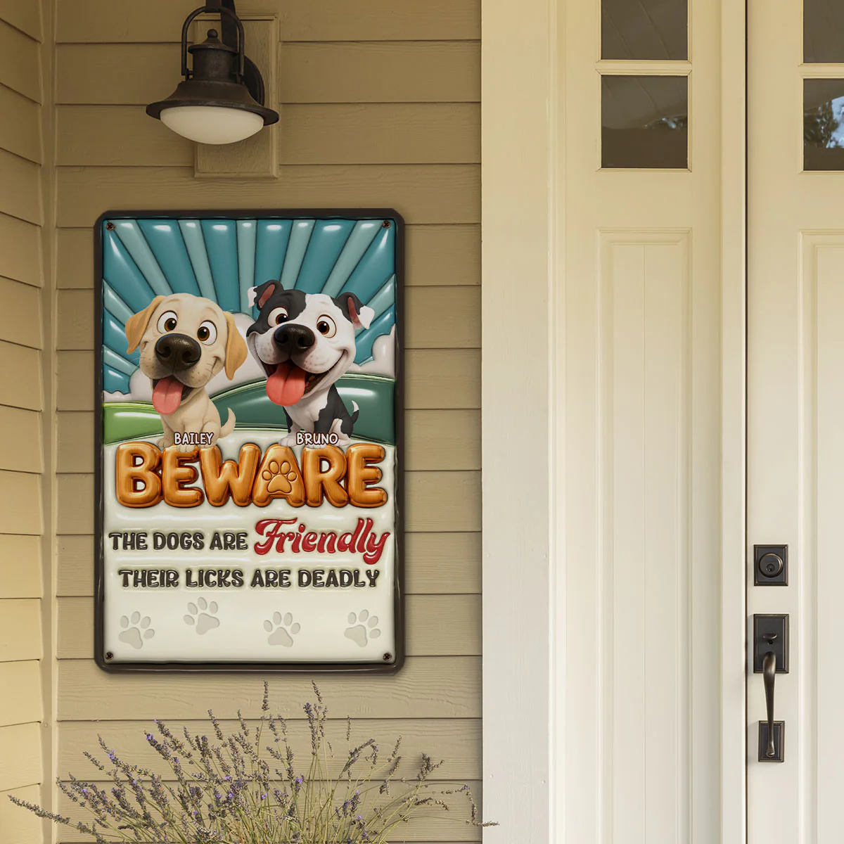 Dogs Can't Hold Their Licks - Personalized Custom 3D Inflated Effect Metal Sign - Image 4