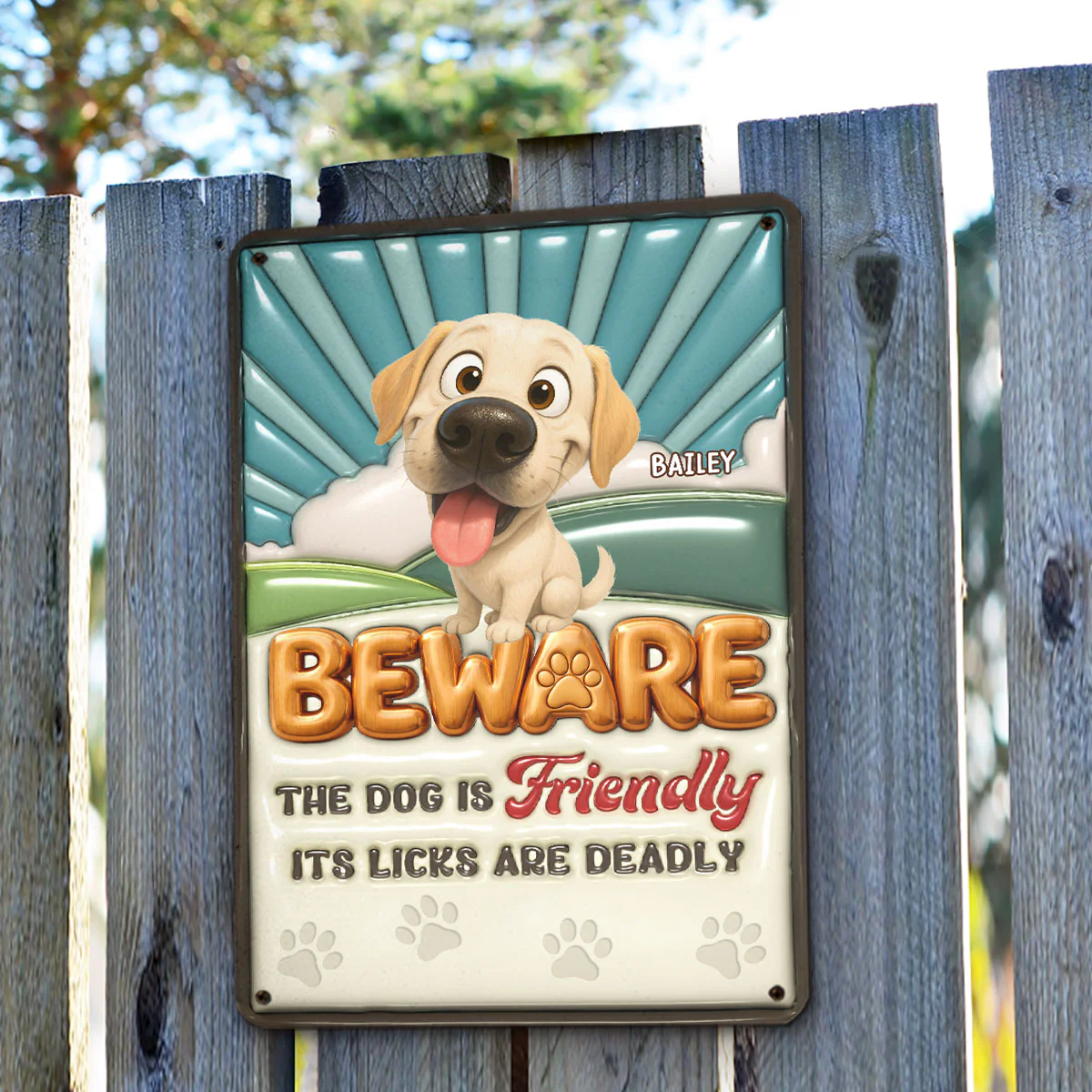 Dogs Can't Hold Their Licks - Personalized Custom 3D Inflated Effect Metal Sign - Image 5