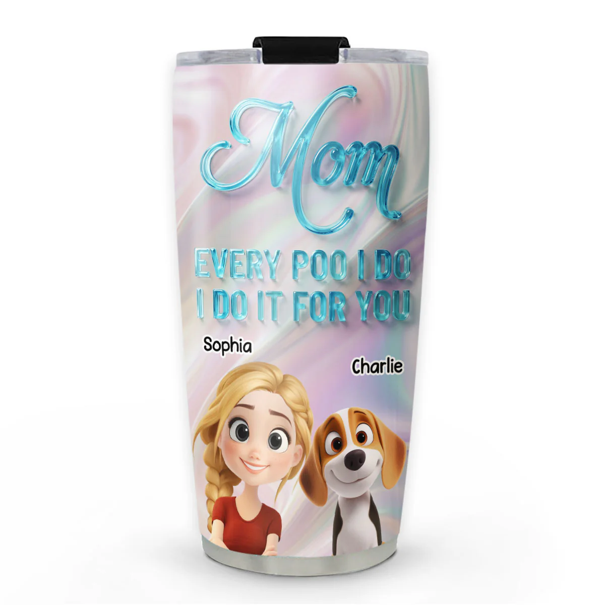 Dogs Make Me Happy - Personalized Custom 3D Effect Tumbler