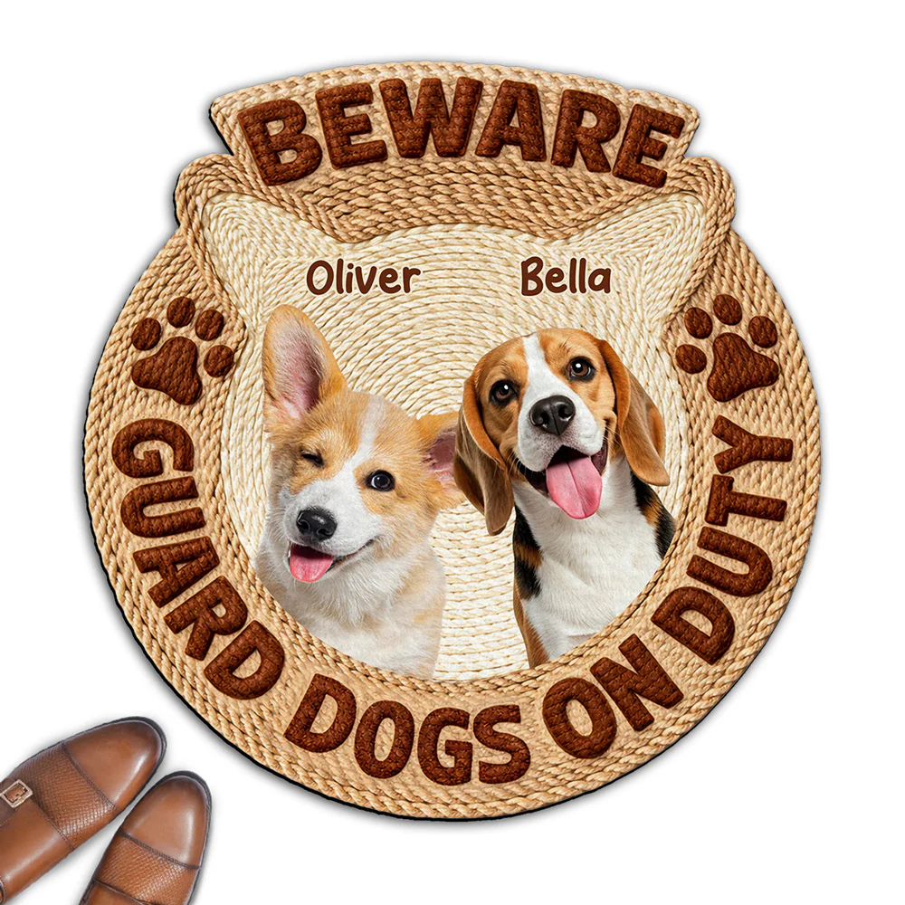 Dogs Security On Duty Photo - Personalized Custom Doormat