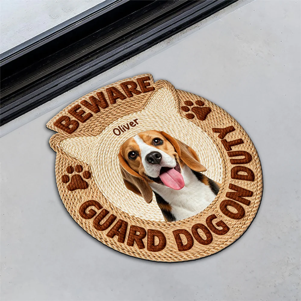 Dogs Security On Duty Photo - Personalized Custom Doormat - Image 5