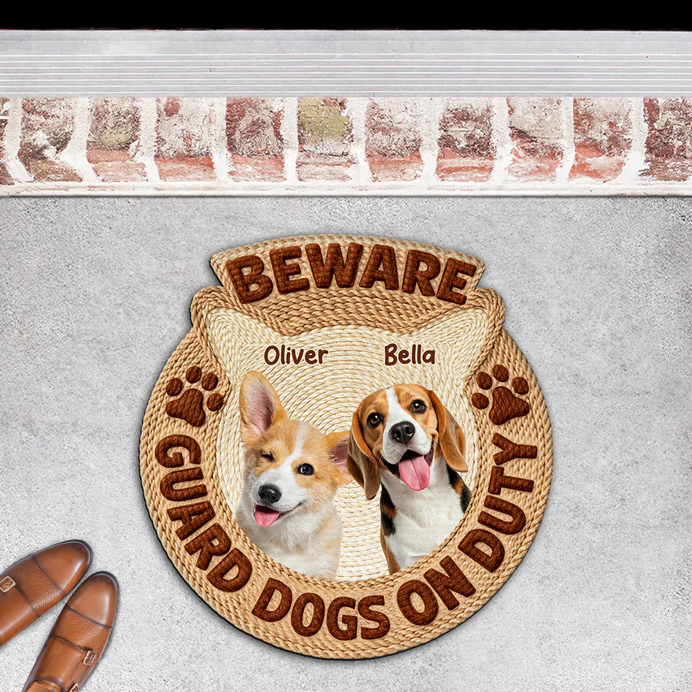 Dogs Security On Duty Photo - Personalized Custom Doormat - Image 6