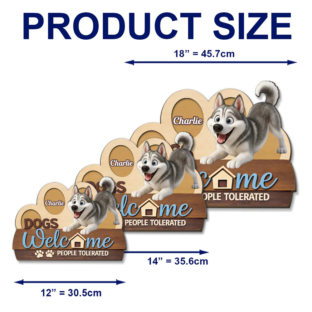 Dogs Welcome - Personalized Custom 3D Effect Wood Sign - Image 7