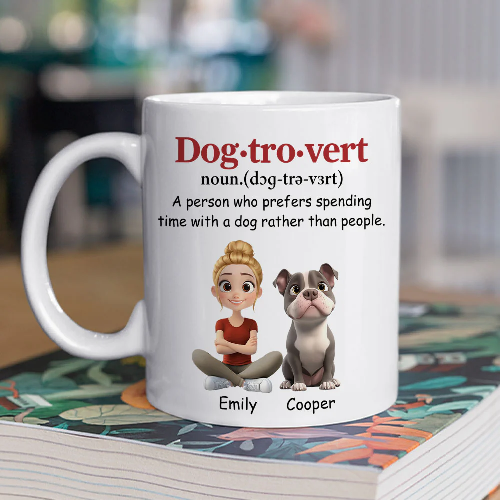 Dogtrovert Person - Personalized Custom Coffee Mug - Image 2
