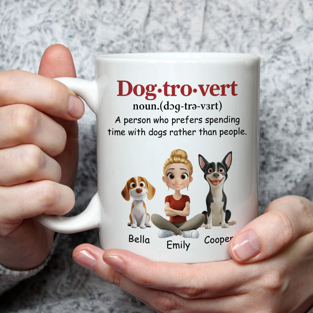 Dogtrovert Person - Personalized Custom Coffee Mug - Image 3