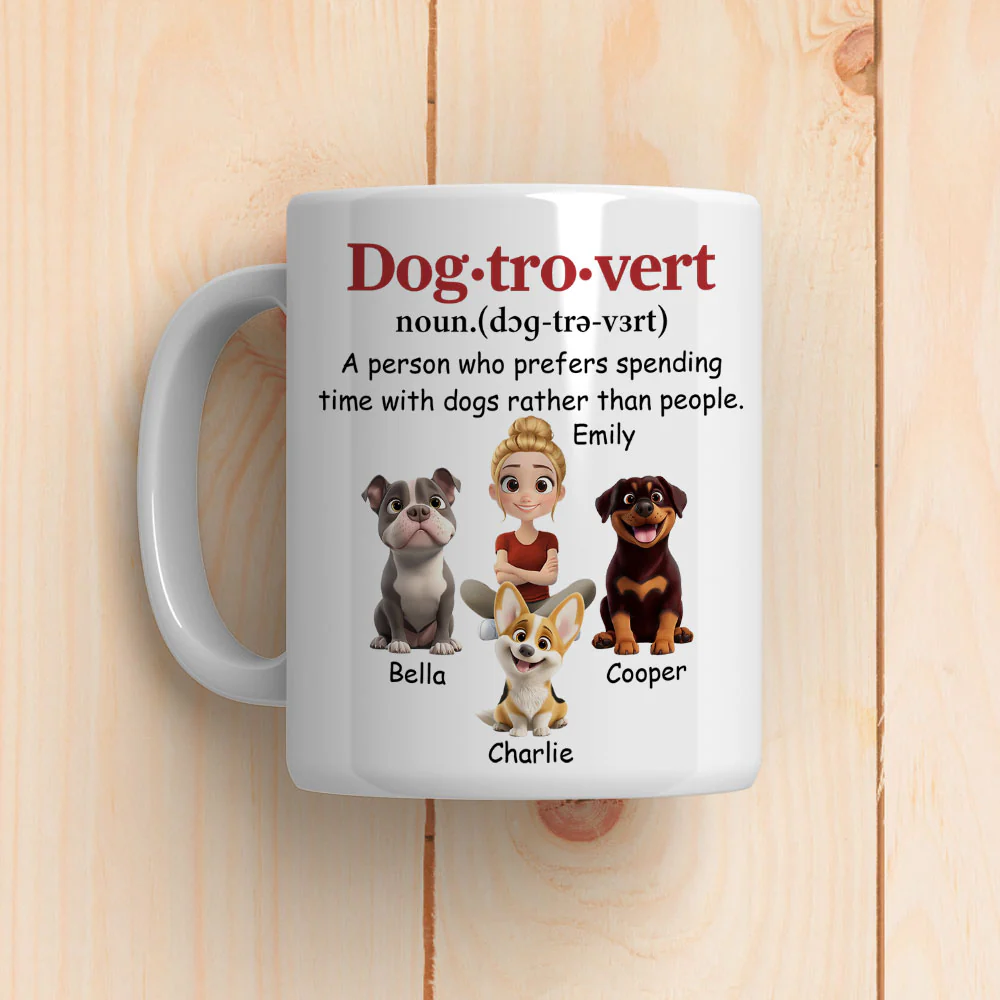 Dogtrovert Person - Personalized Custom Coffee Mug - Image 4