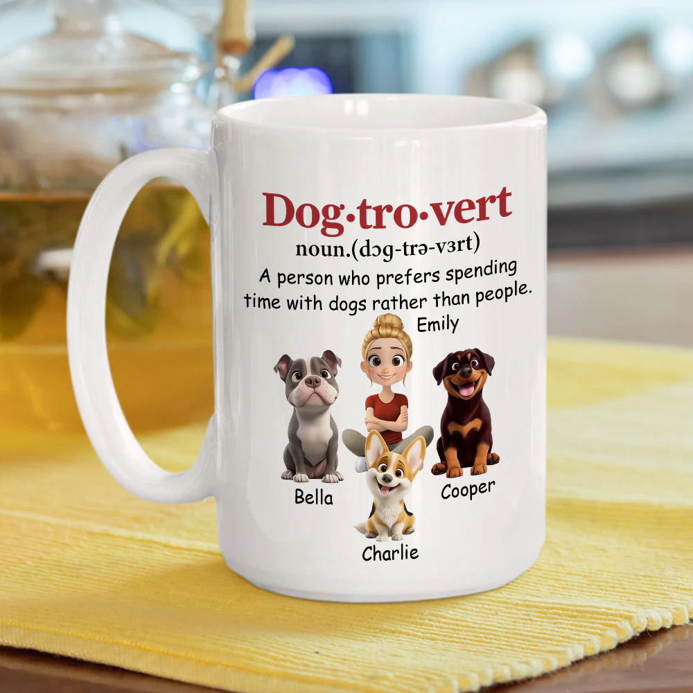 Dogtrovert Person - Personalized Custom Coffee Mug - Image 5
