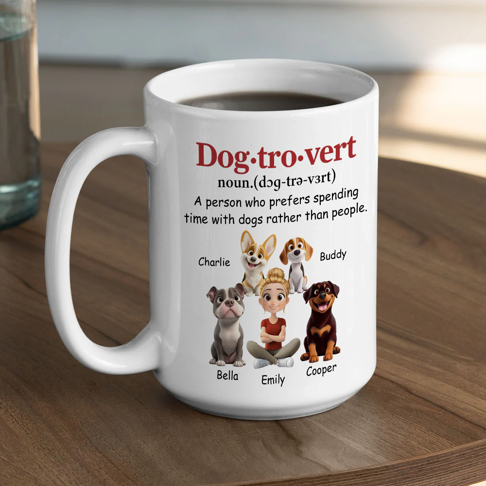 Dogtrovert Person - Personalized Custom Coffee Mug - Image 6