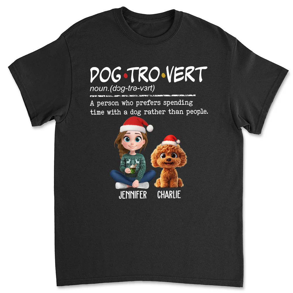 Dogtrovert Vibe Christmas - Personalized Custom Unisex T-Shirt