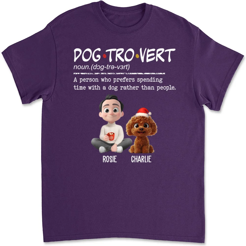 Dogtrovert Vibe Christmas - Personalized Custom Unisex T-Shirt - Image 10
