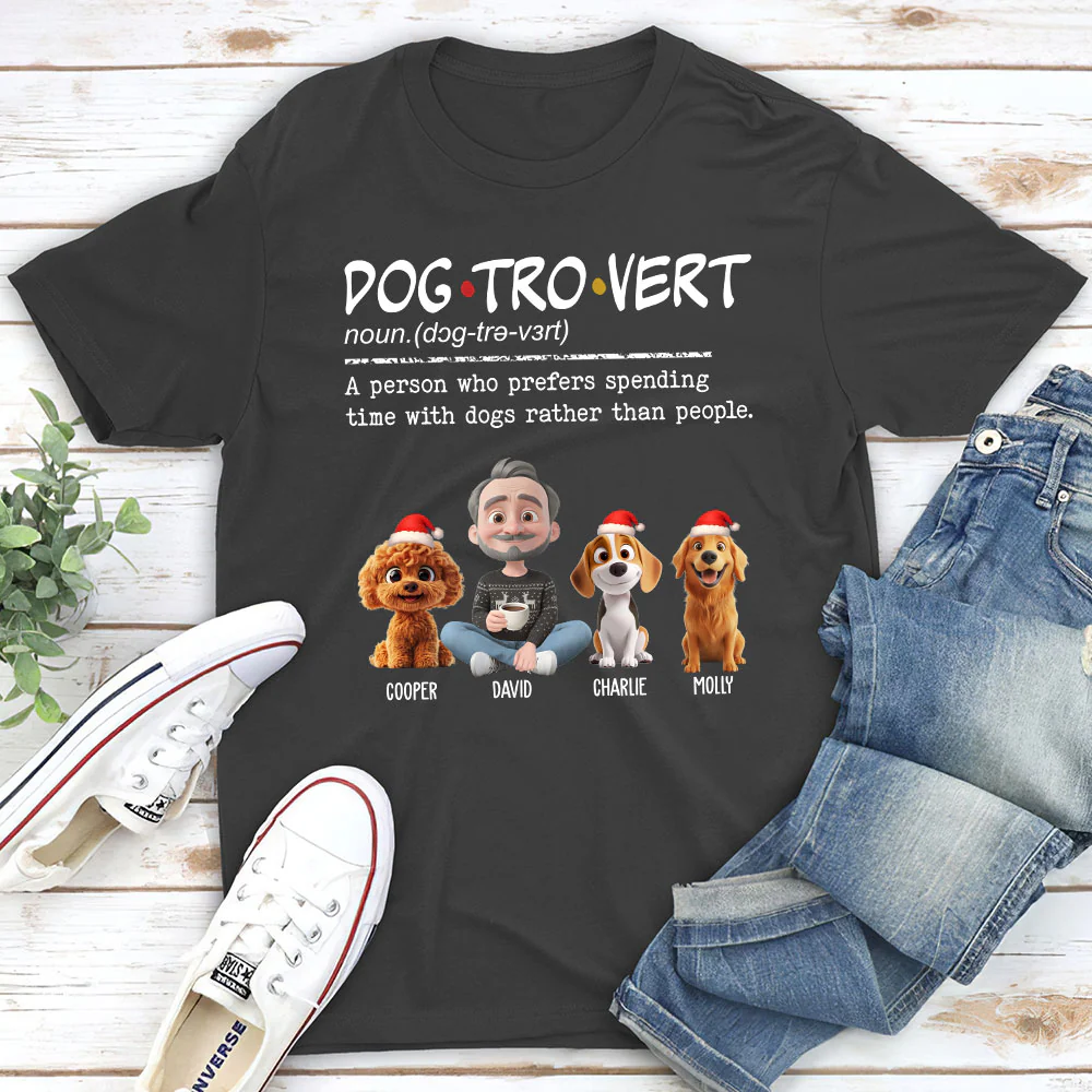 Dogtrovert Vibe Christmas - Personalized Custom Unisex T-Shirt - Image 5