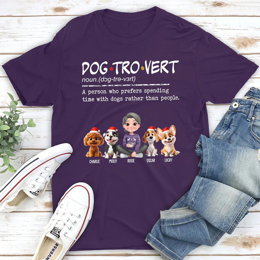 Dogtrovert Vibe Christmas - Personalized Custom Unisex T-Shirt - Image 6