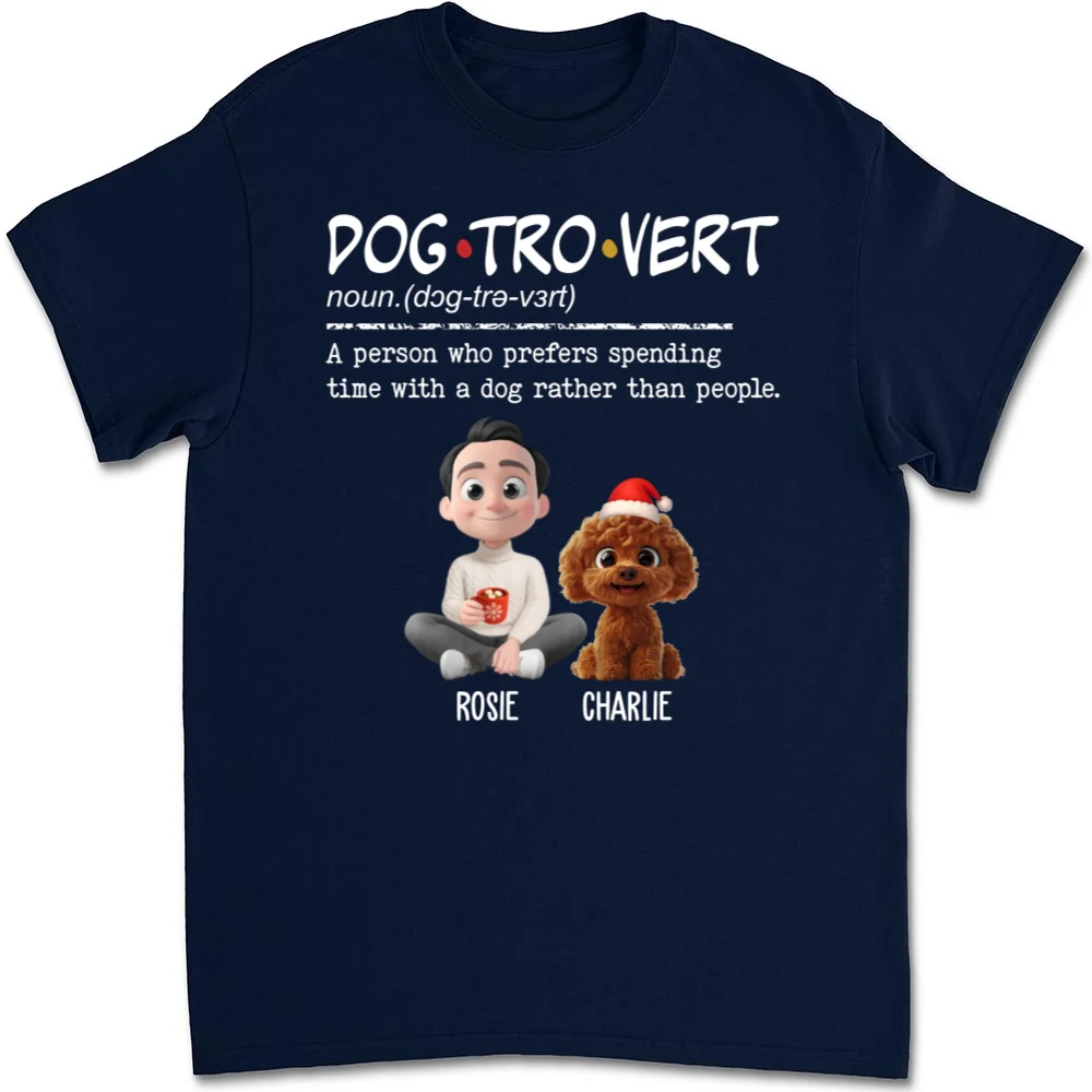 Dogtrovert Vibe Christmas - Personalized Custom Unisex T-Shirt - Image 8