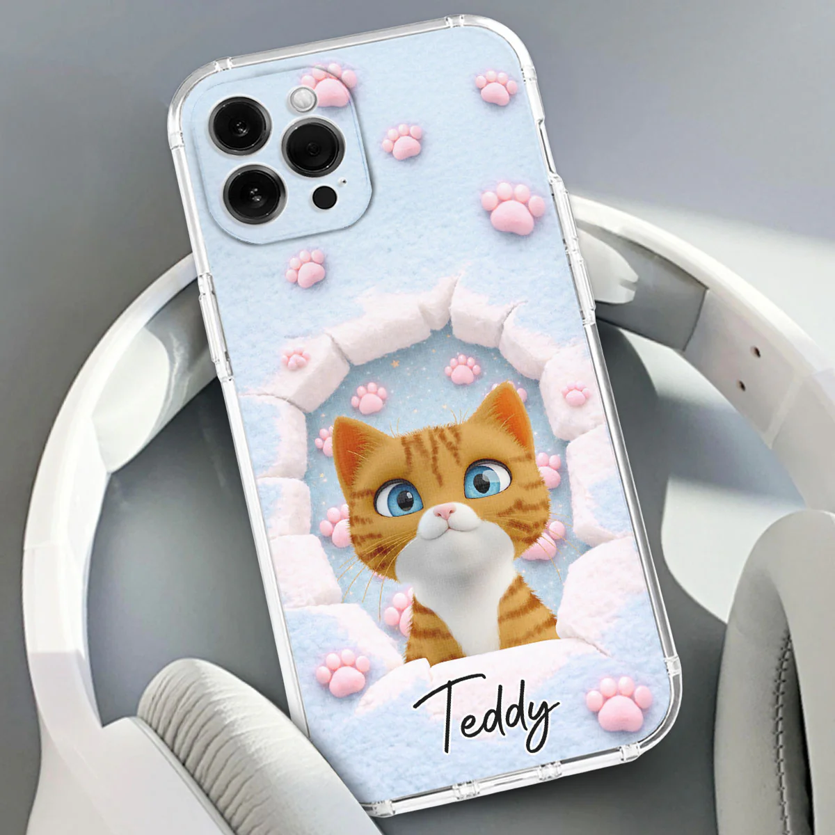 Dreaming Funny Cartoon Cats - Personalized Custom Phone Case - Image 2