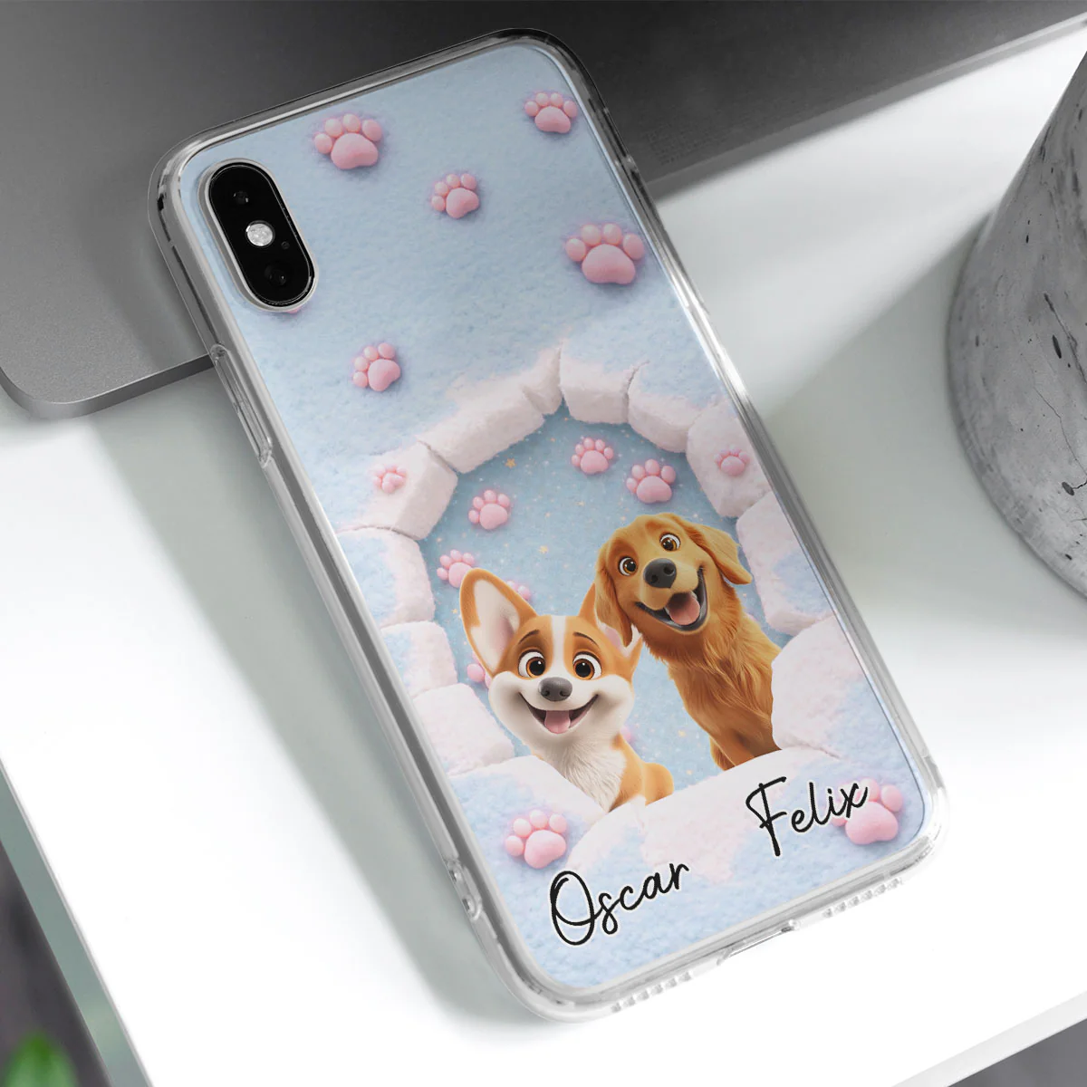 Dreaming Funny Cartoon Dogs - Personalized Custom Phone Case - Image 2