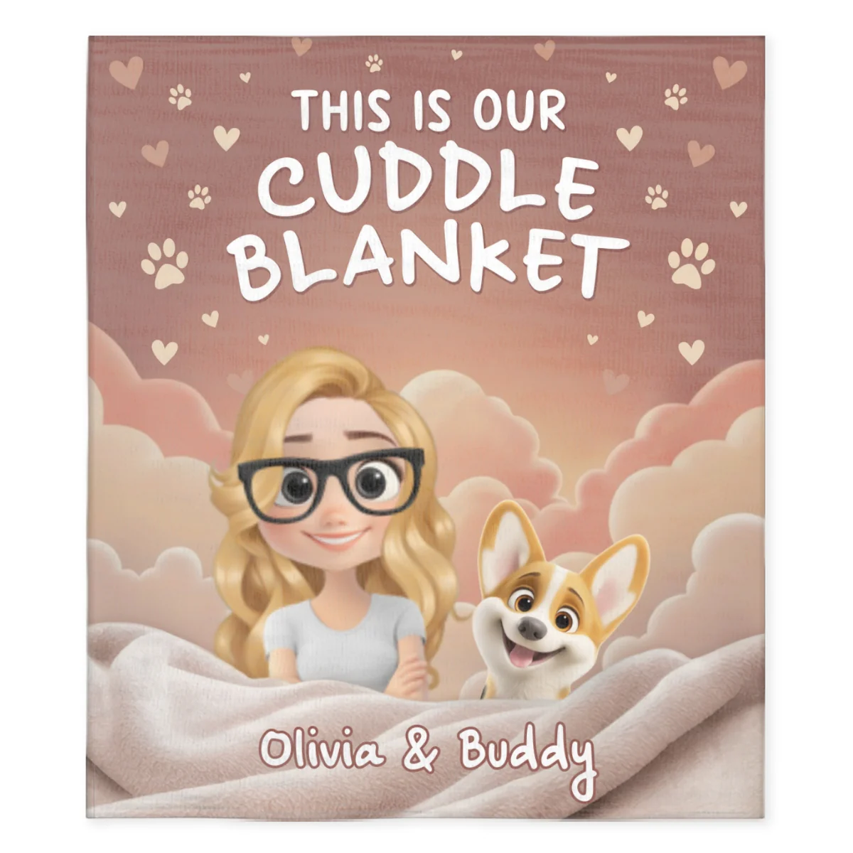 Dreaming With Dogs - Personalized Custom Fleece Blanket - Image 5