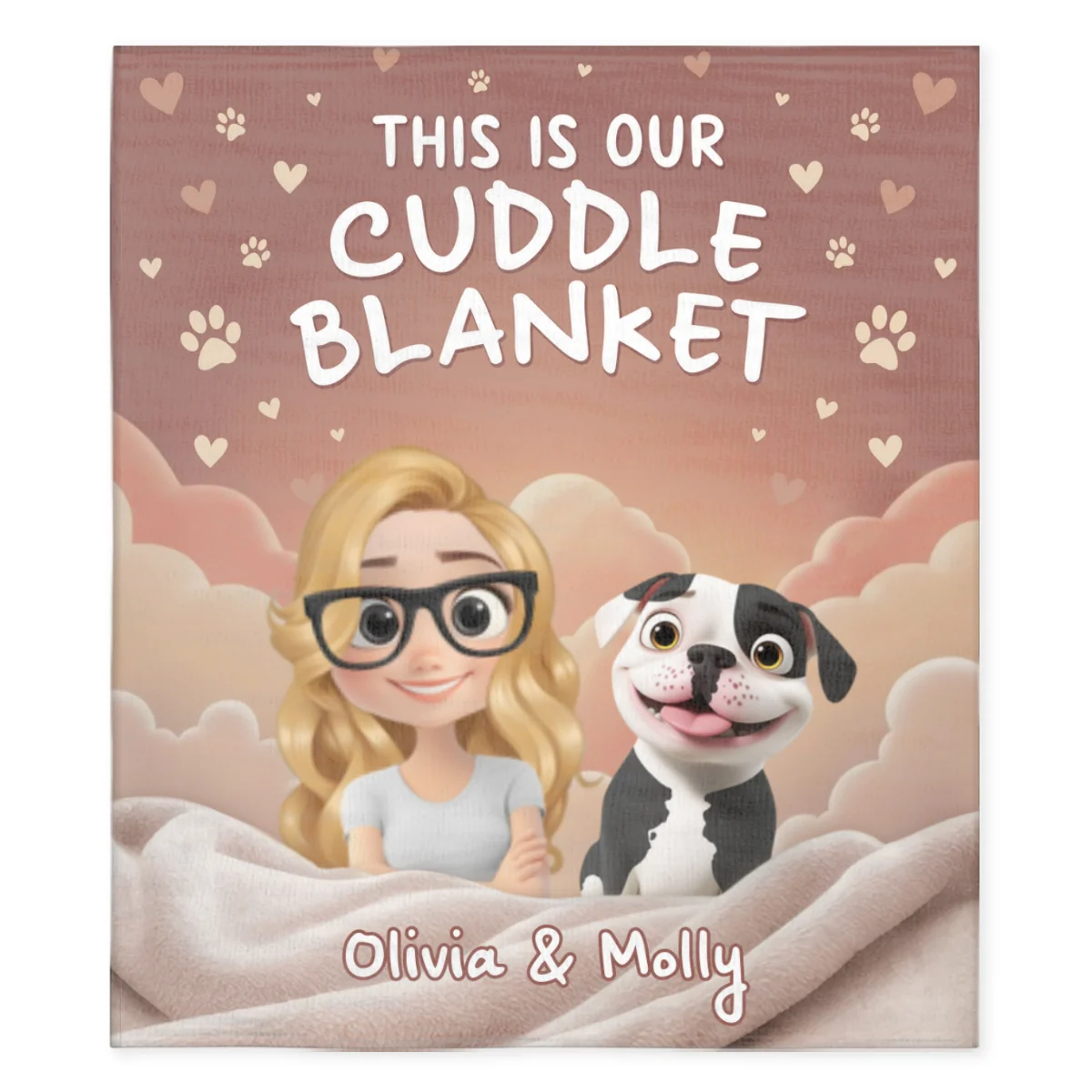 Dreaming With Pets - Personalized Custom Fleece Blanket - Image 5