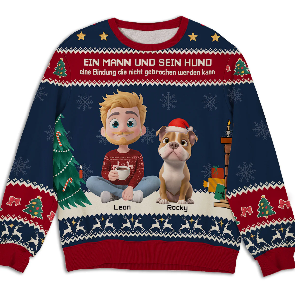Ein Mann Und Sein Hund - Personalisierter All-Over-Print Sweatshirt