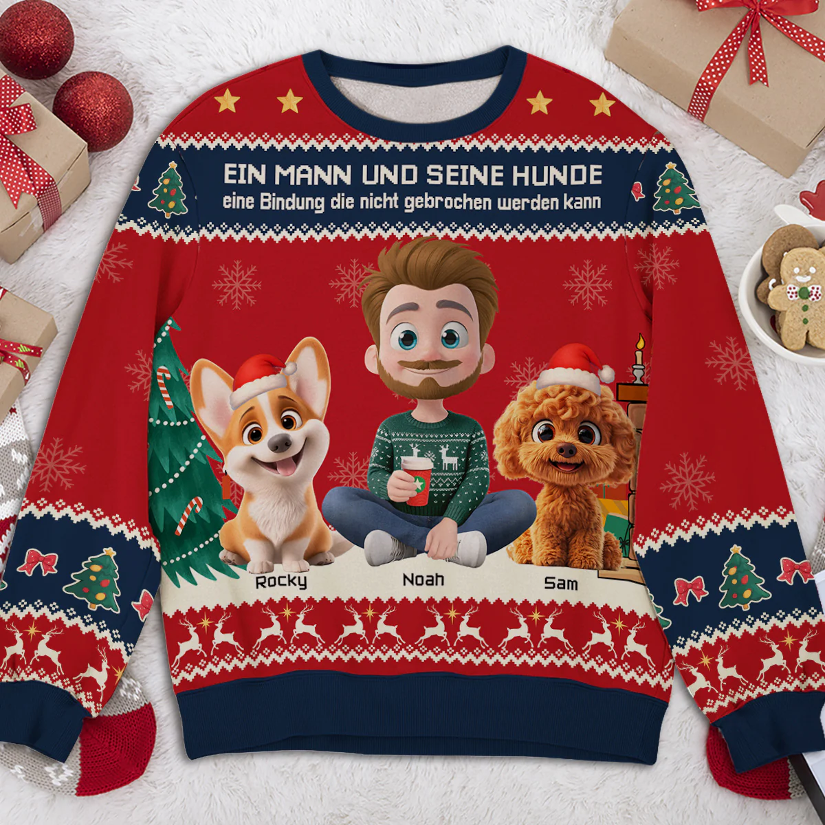Ein Mann Und Sein Hund - Personalisierter All-Over-Print Sweatshirt - Image 2