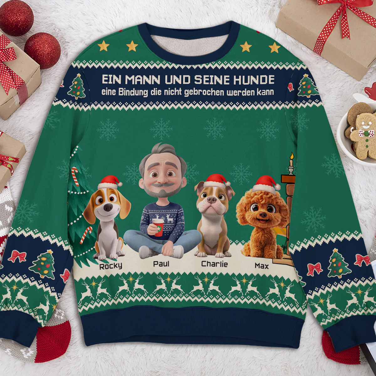 Ein Mann Und Sein Hund - Personalisierter All-Over-Print Sweatshirt - Image 3