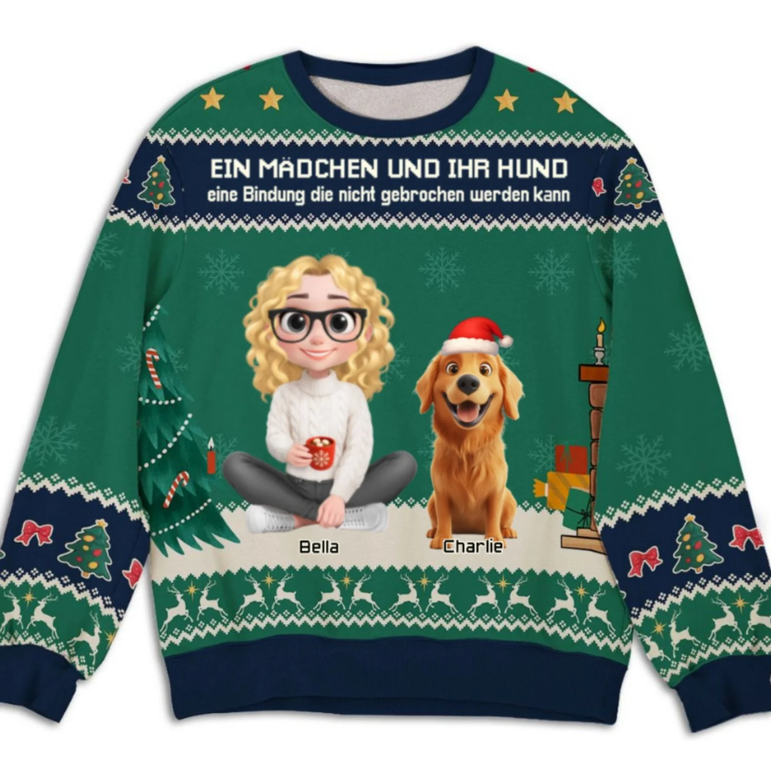 Ein Mädchen und ihr Hund - Personalisierter All-Over-Print-Sweatshirt - Image 7