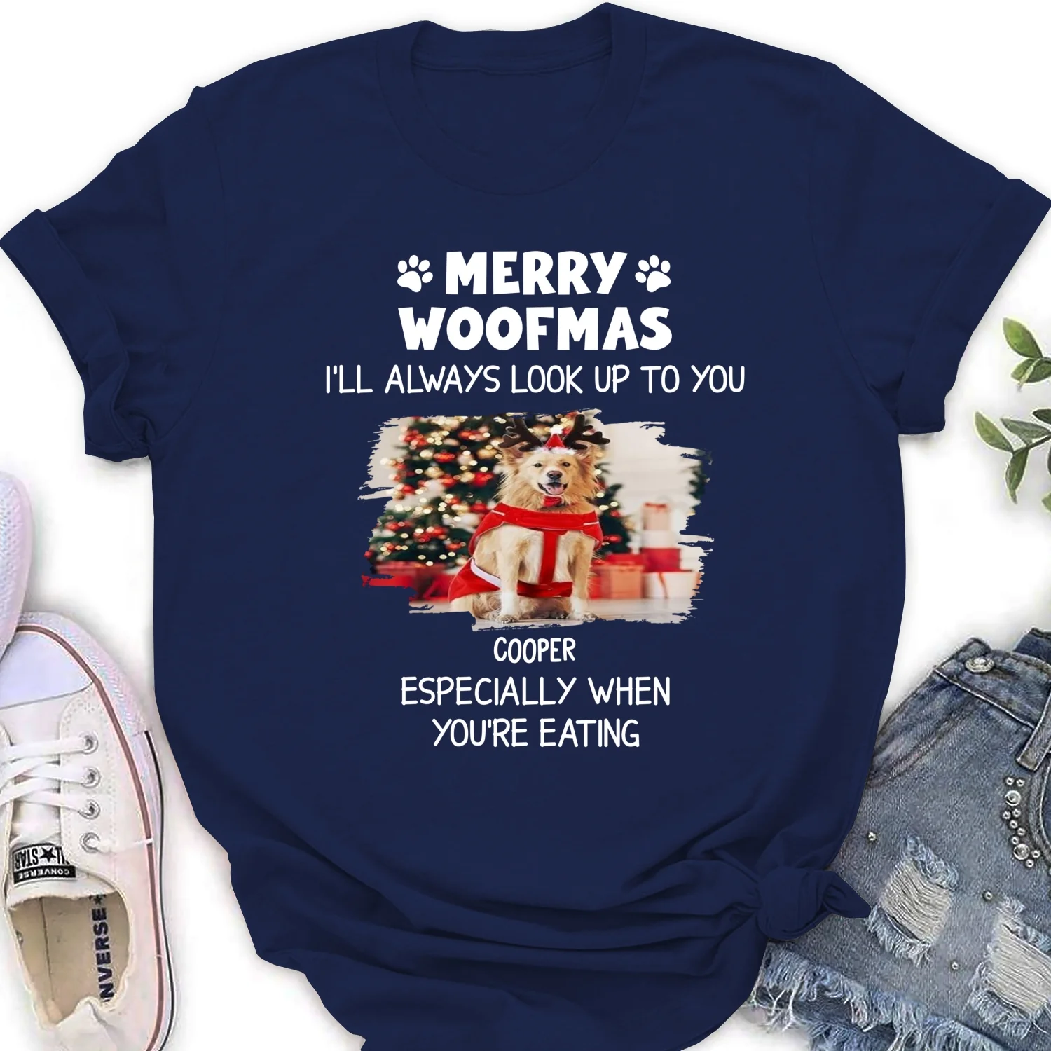 Especially When You Are Eating Christmas Photo - Personalized Custom Women's T-Shirt - Image 4