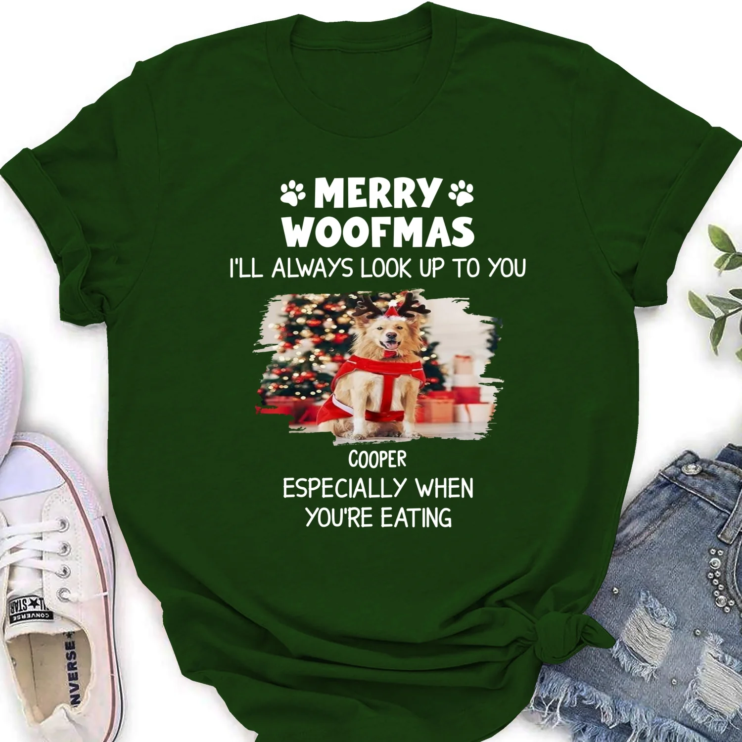 Especially When You Are Eating Christmas Photo - Personalized Custom Women's T-Shirt - Image 5