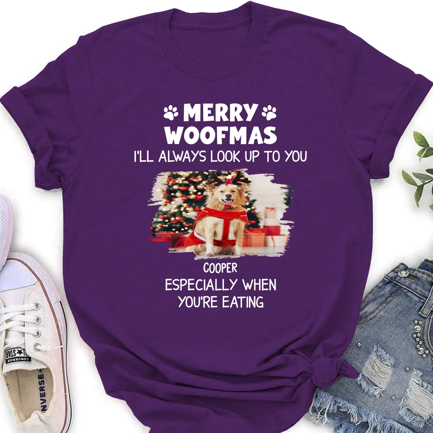 Especially When You Are Eating Christmas Photo - Personalized Custom Women's T-Shirt - Image 7