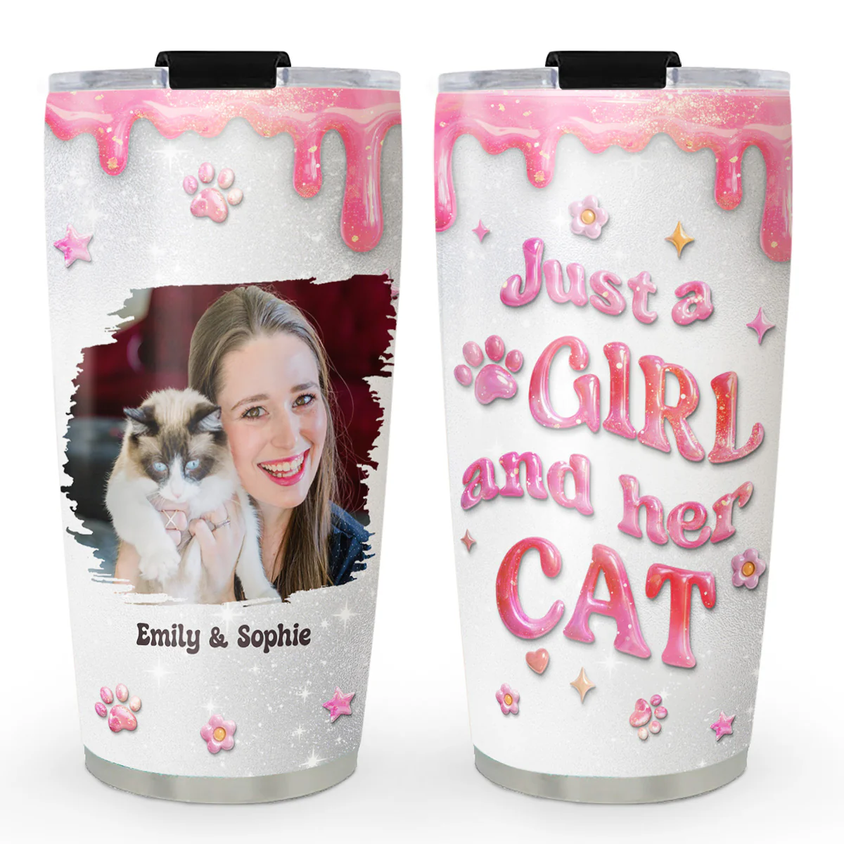 Every Day Is A Nice Day With Cats Photo - Personalized Custom 3D Effect Tumbler