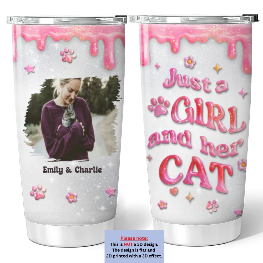 Every Day Is A Nice Day With Cats Photo - Personalized Custom 3D Effect Tumbler - Image 4