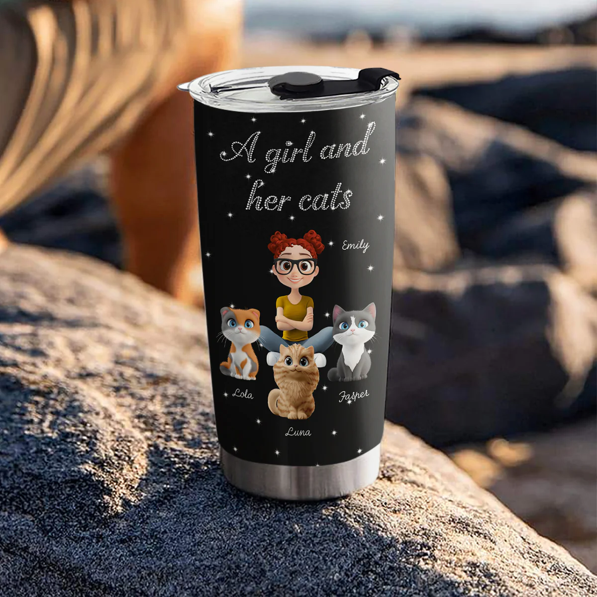 Every Second With Cats - Personalized Custom Tumbler - Image 4