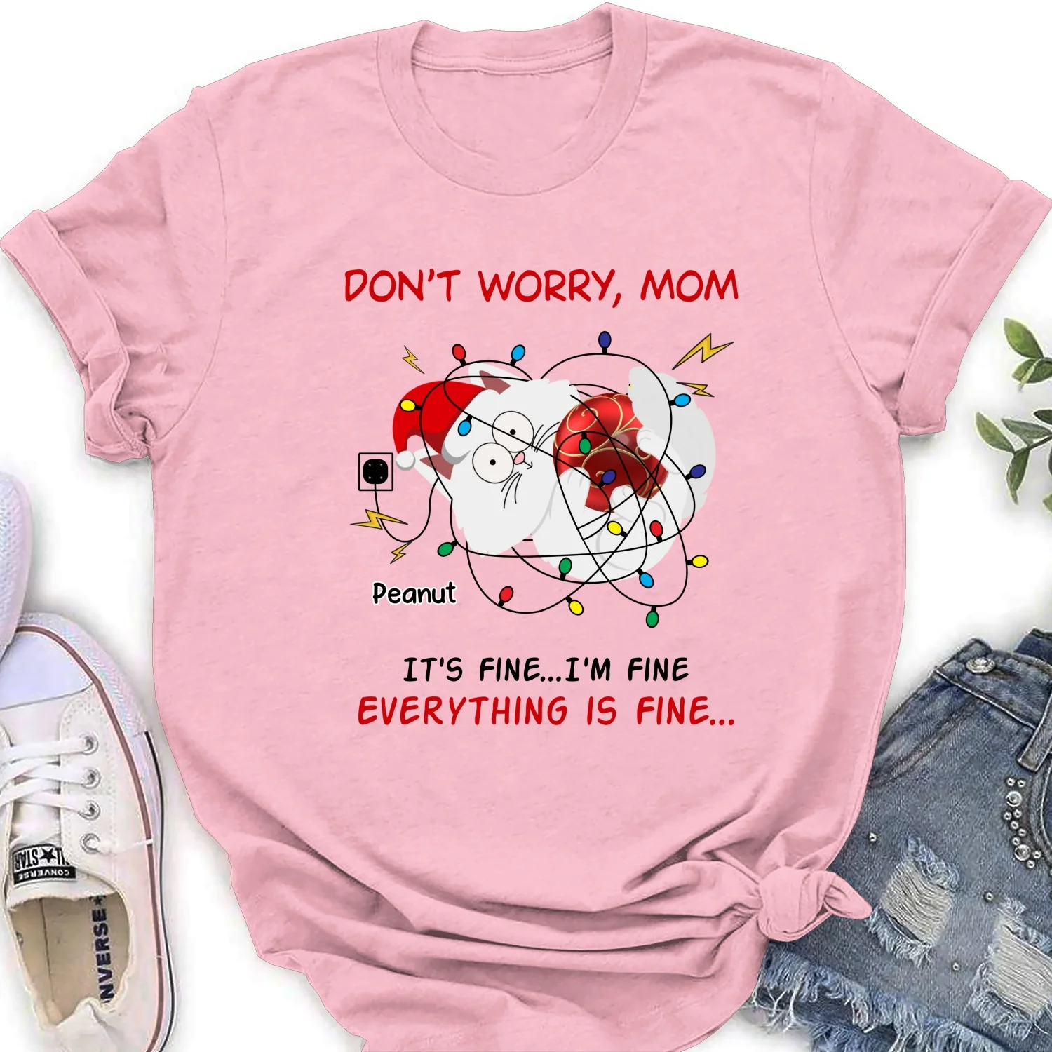 Everything Is Fine - Personalized Custom Women's T-shirt - Image 8
