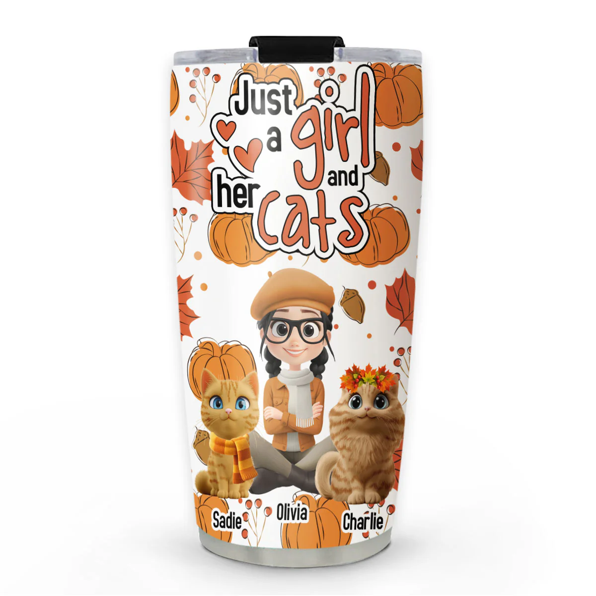 Falling For Cats - Personalized Custom Tumbler