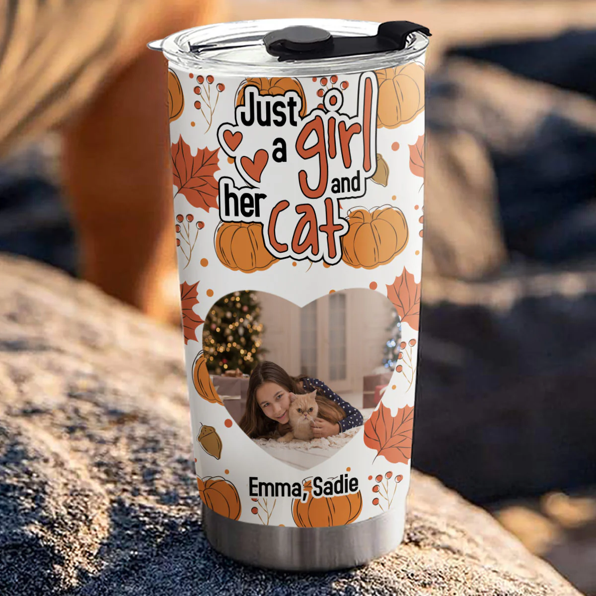 Falling For Cats Photo - Personalized Custom Tumbler - Image 3