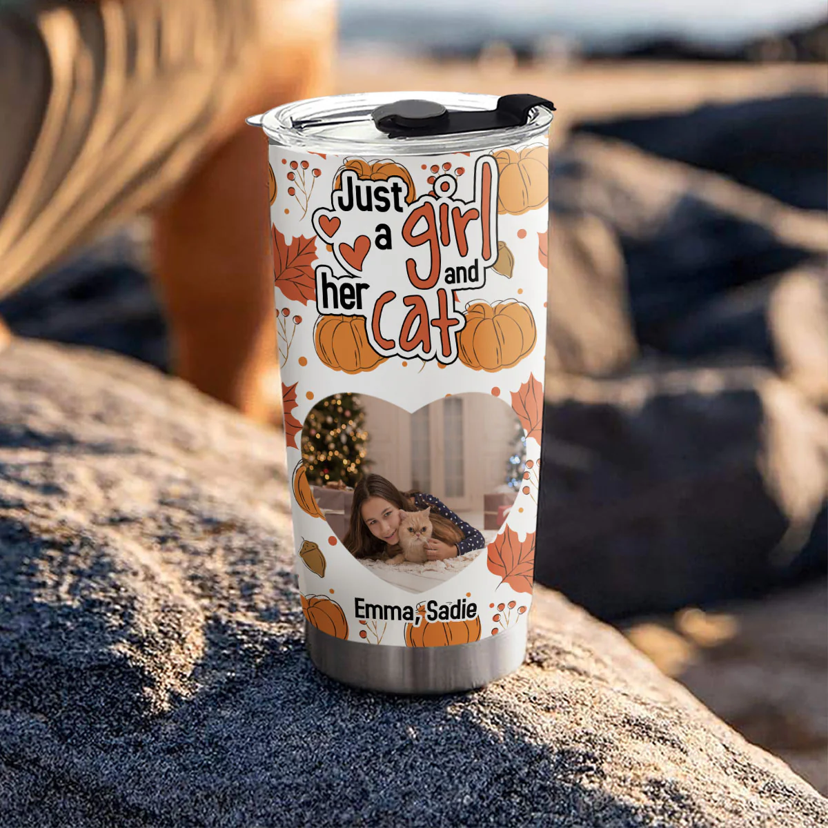 Falling For Cats Photo - Personalized Custom Tumbler - Image 4