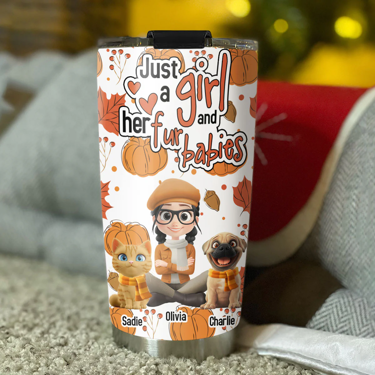 Falling For Fur Babies - Personalized Custom Tumbler - Image 4