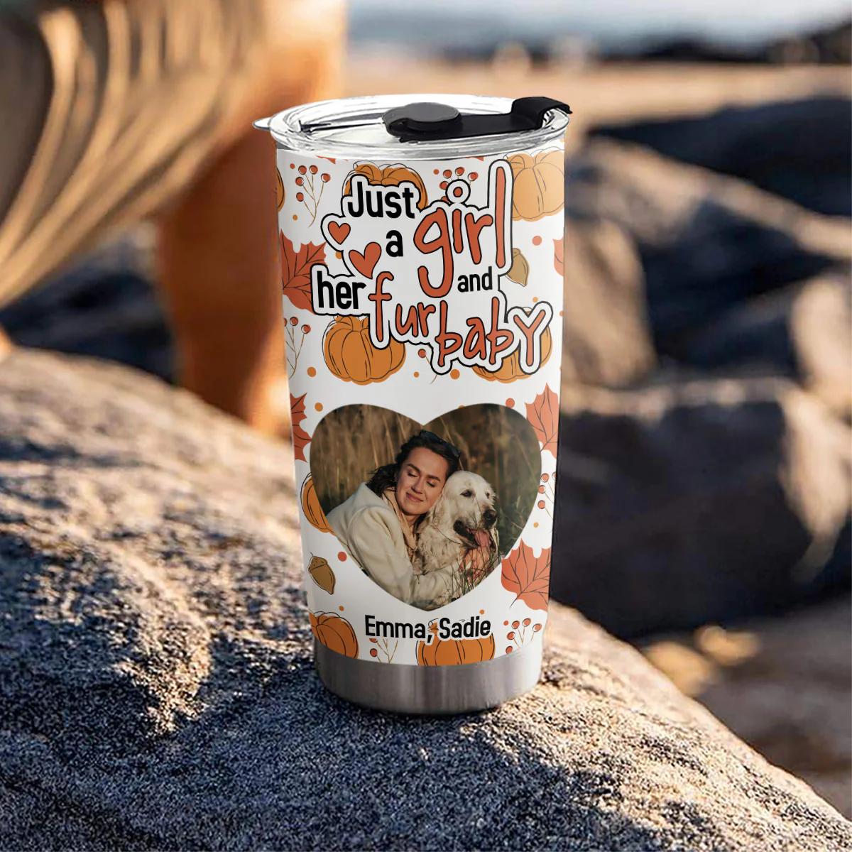 Falling For Fur Babies Photo - Personalized Custom Tumbler - Image 3