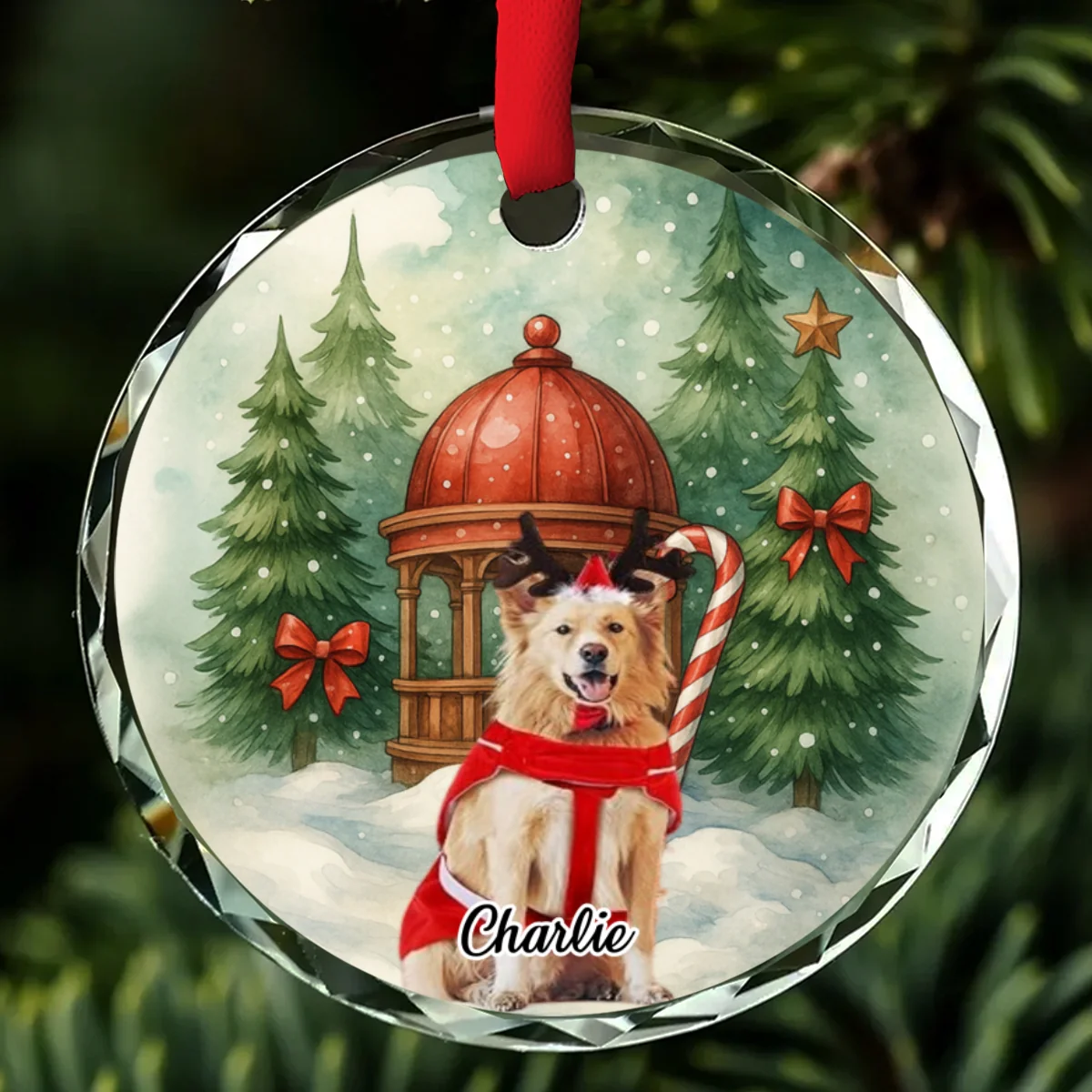 Falling In Me Photo - Personalized Custom Glass Ornament - Image 7