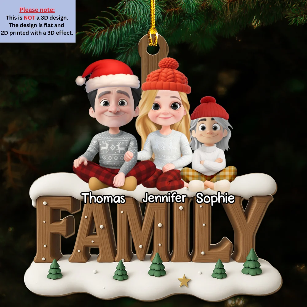Family Bond Now Onwards - Personalized Custom 3D Effect Wood Ornament - Image 5