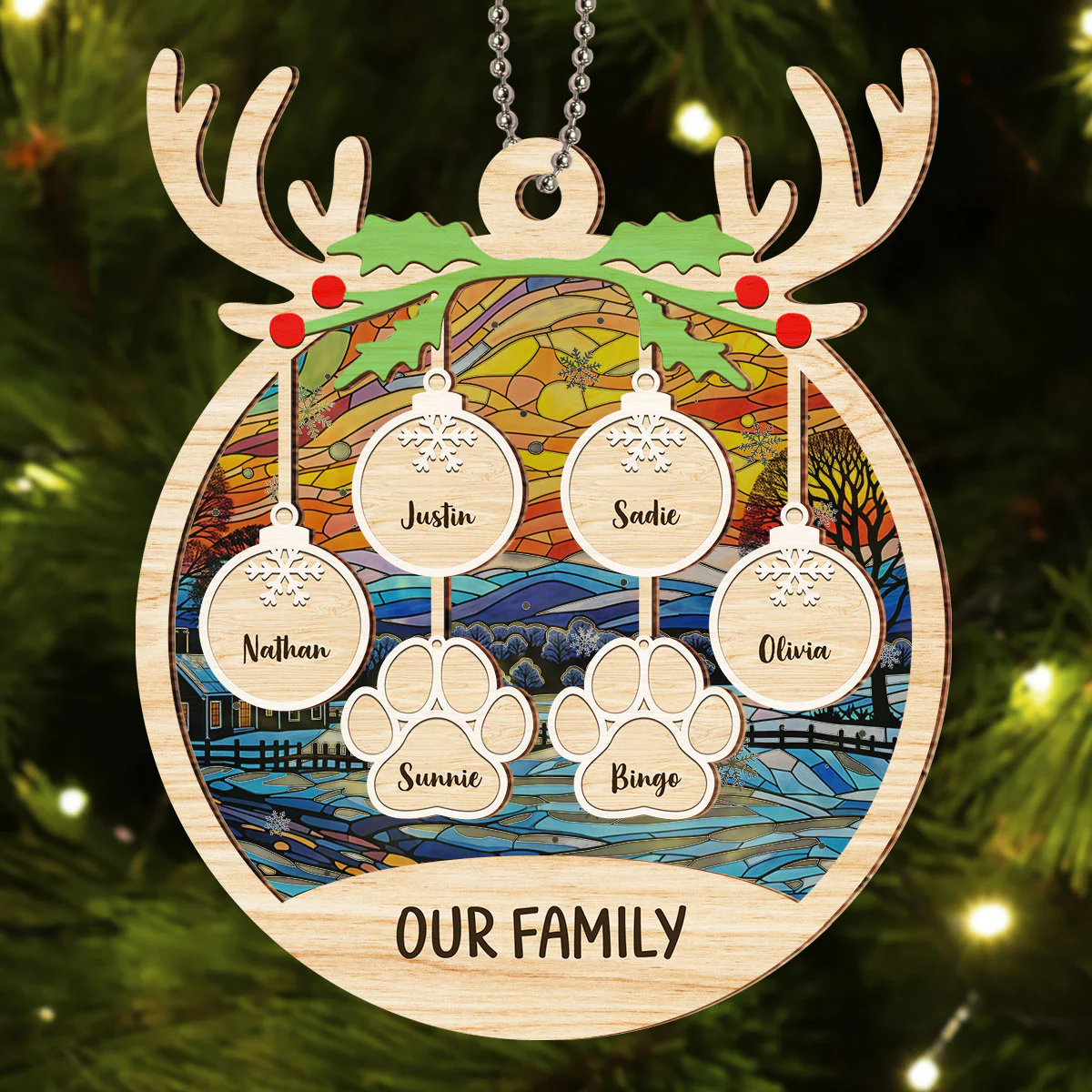 Family Charm - Personalized Custom Suncatcher Ornament - Image 3