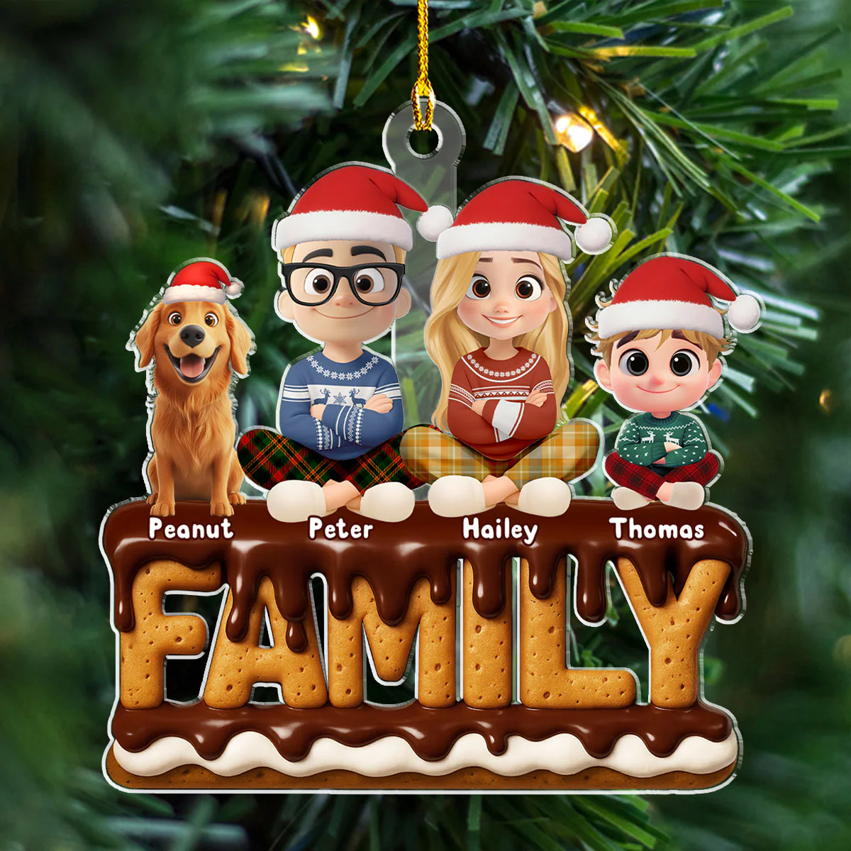 Family Christmas 2025 - Personalized Custom Acrylic Ornament - Image 2
